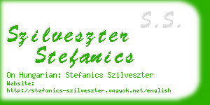 szilveszter stefanics business card